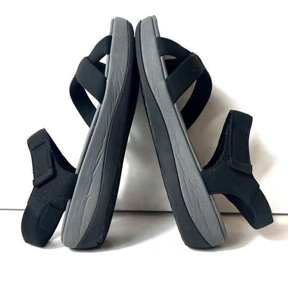 Clarks Cloudsteppers Summer Sandals Womens 11 M Black Fabric Sling Back Open Toe - Picture 5 of 11